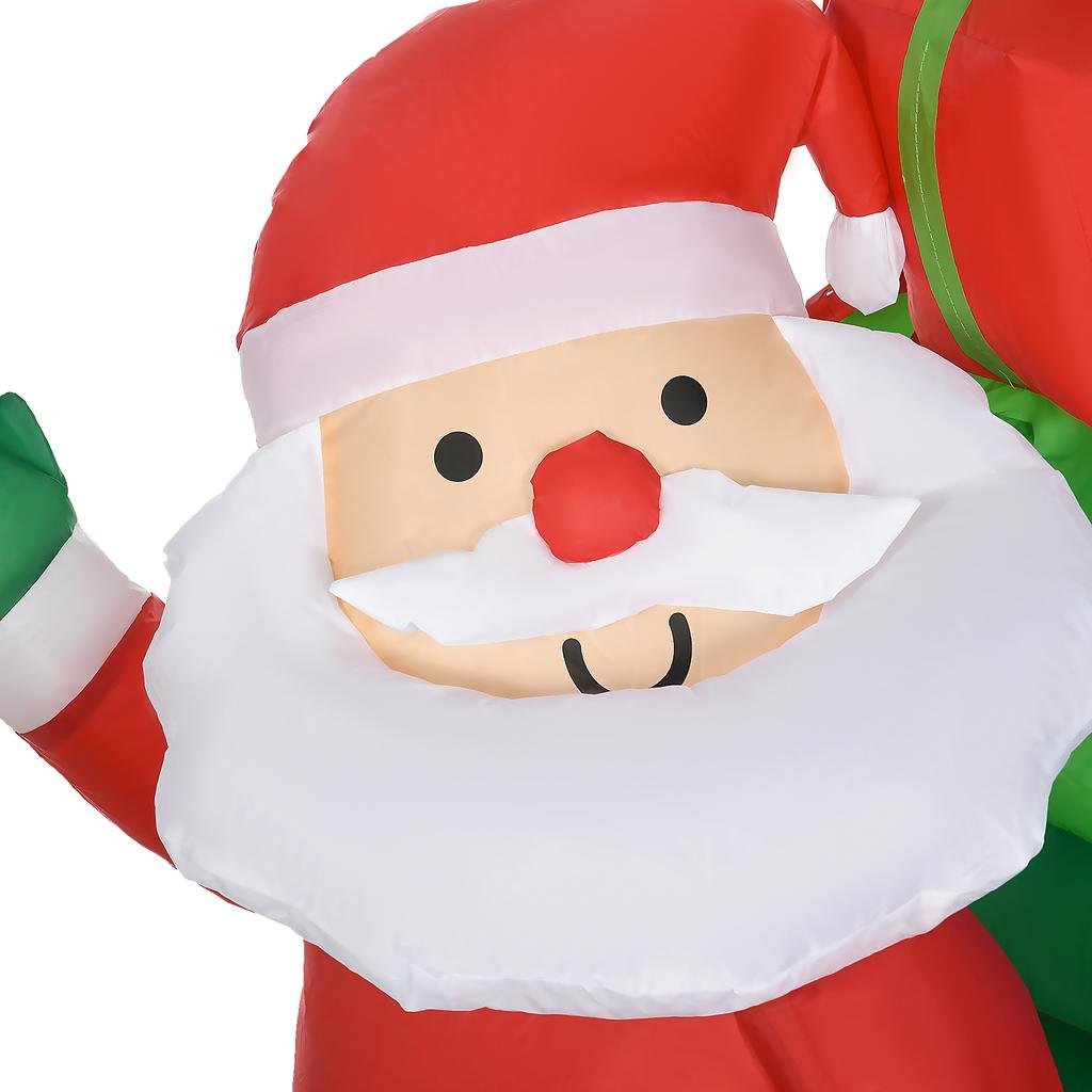 Inflatable Santa Claus, Inflatable Christmas Decoration, Incl. Blower, Indoor and Outdoor, White+Gold