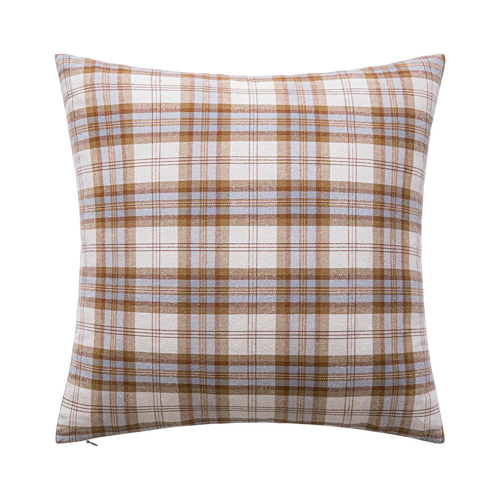 

Классическая клетчатая наволочка - Коричневая, желтая и деревенская красная наволочка на подушку с молнией для уютного домашнего декора 18x18Inch