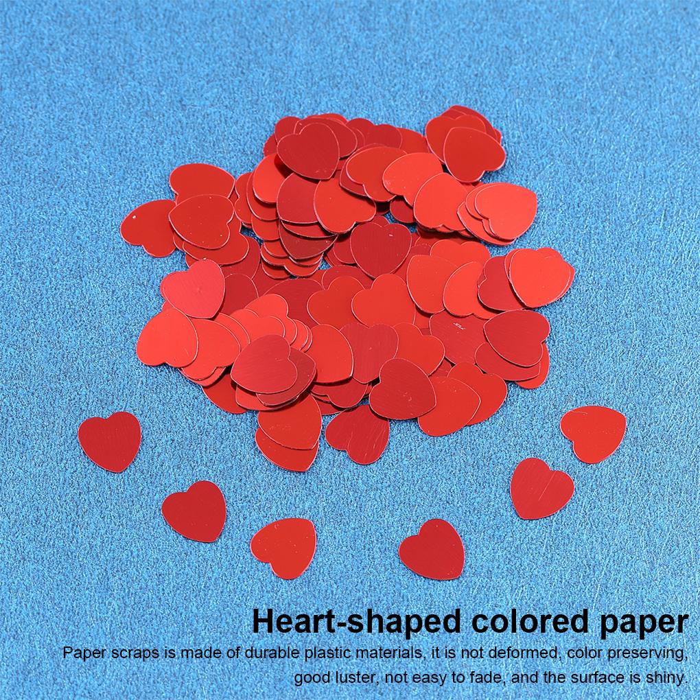 Paper Scraps Mini Heart Shape Plastic Material Confetti Good Luster Scramble Assortment Shape Resistant for Party Decoration
