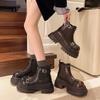 Martin Boots Women's 2025 Autumn and Winter New Big Head Colored Belt Buckle Chelsea Cigarette Boots Small Velvet Short Boots