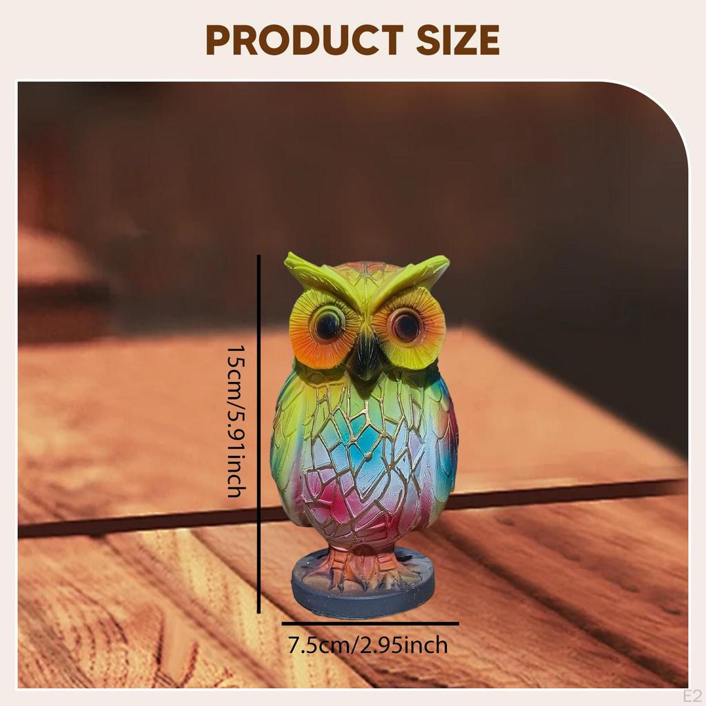 Animal Lamp Night Light Reading Lighting Ornament Portable Owl Figurine Desk for Bedroom