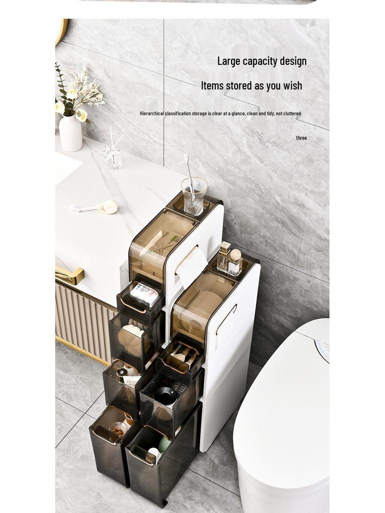 Mehrzweckiger, beweglicher Badezimmer-Lagerregalwagen, keine Installation erforderlich