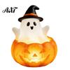 Autumn Seasonal Home Decor Halloween Cute Light Up Ghost Decoration, Small Statue Night Light, Gifts for Lovers Resin Table Decoration Indoor, Kitchen