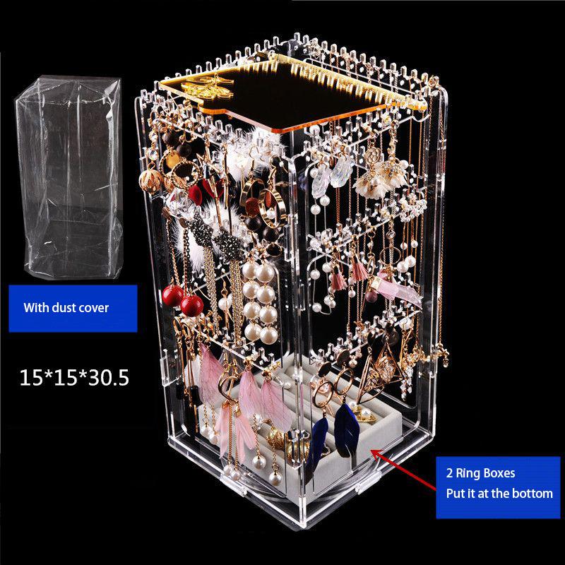 Plastic Transparent Jewelry Box Storage Necklace Bracelet Jewelry Boxes Organizer Earrings Display Stand Storage Accessories