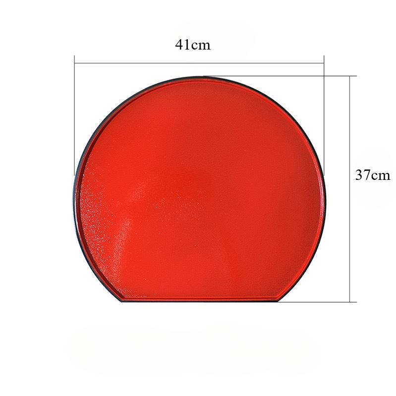 Melamine Tray Catering Network Red High Appearance Level Japanese Tray Delicate Red Edge Half Moon Sushi Plate Commercial