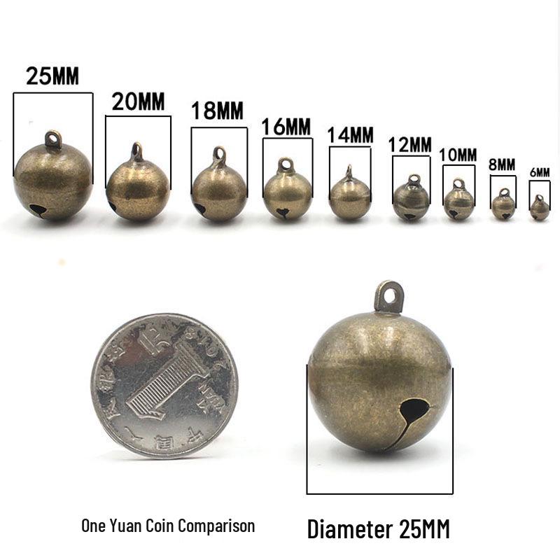 Retro Copper Bells 6-25MM for DIY Jewelry Accessories, Pet Bells, and Children s Anklets. 6MM Copper Bell