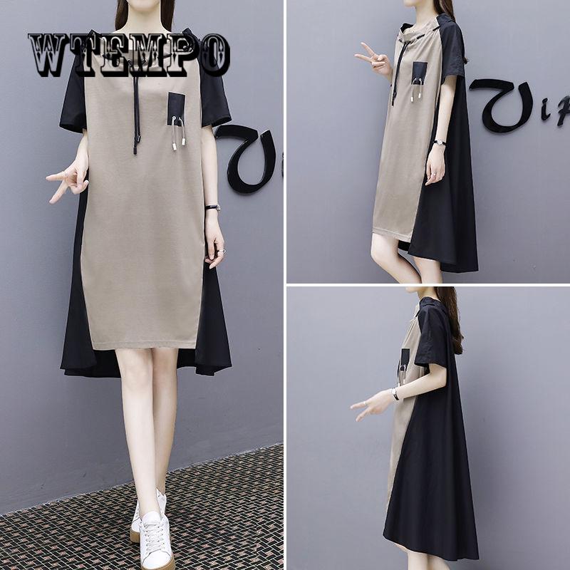 Loose Dress Female European 2019 Summer New Casual Slimming A Word Dresses Female Long Large Size