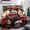 1PC Kurumi Print Flannel Blanket, High quality All Seasons, Home Decor, Warmth and Comfort, Perfect for Christmas Gifts