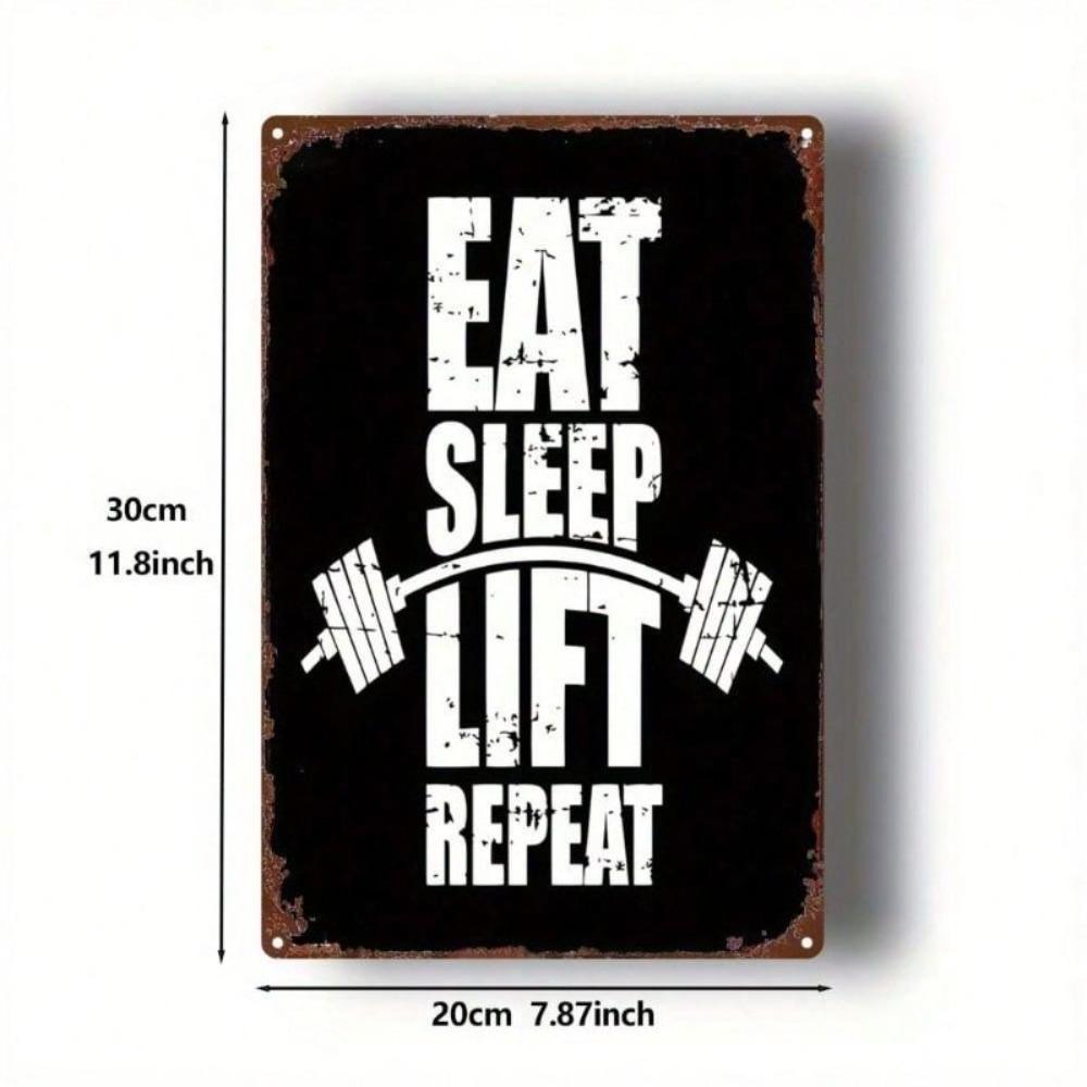 Metal Vintage Weightlifting Sign 20x30cm Gym Decor