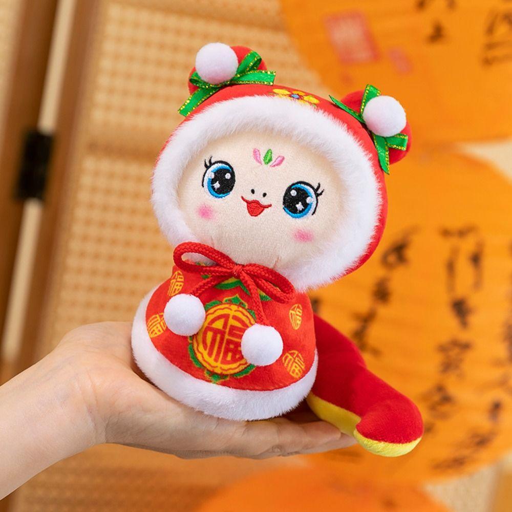 Blessing Snake Year Plush Toy Chinese Style Lucky Snake Doll Keychain  Birthday Gifts