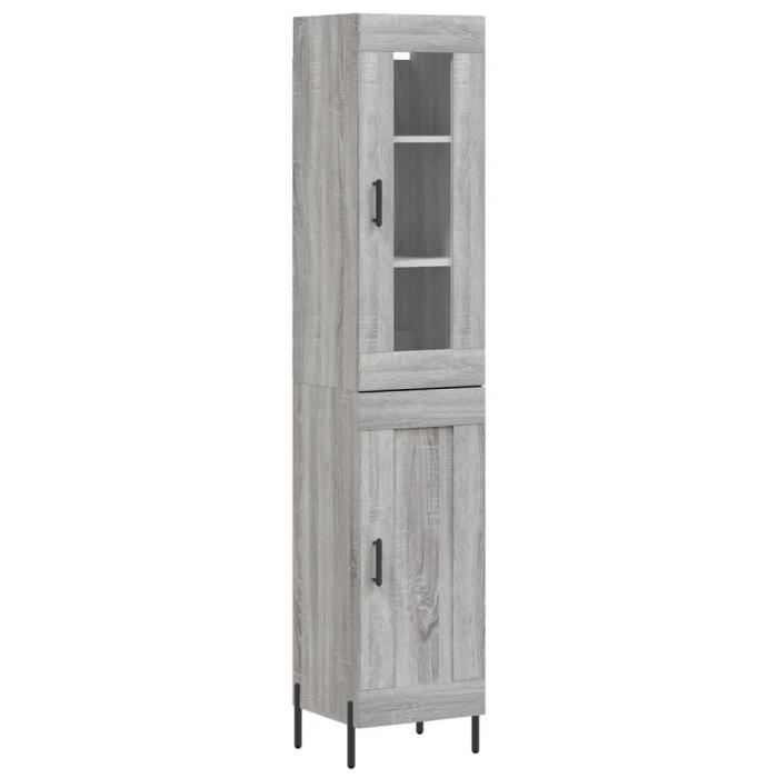 VidaXL Highboard Sonoma Grey 34.5x34x180 Cm Engineered Wood 3199503