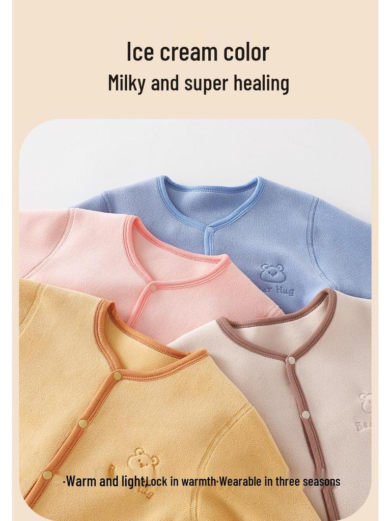 26 Spring New Fleece Kids' Jacket: A-Class Warm Cardigan for Small & Medium Boys and Girls for Autumn & Winter