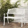 Vidaxl Garden Bench, 102 Cm, Aluminum Casting, White