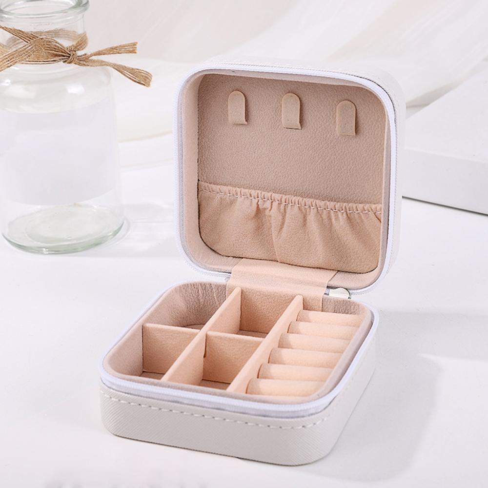Portable Jewelry Storage Box Travel Organizer Jewelry Case Leather Storage Earrings Necklace Ring Jewelry Organizer Display.-zmt