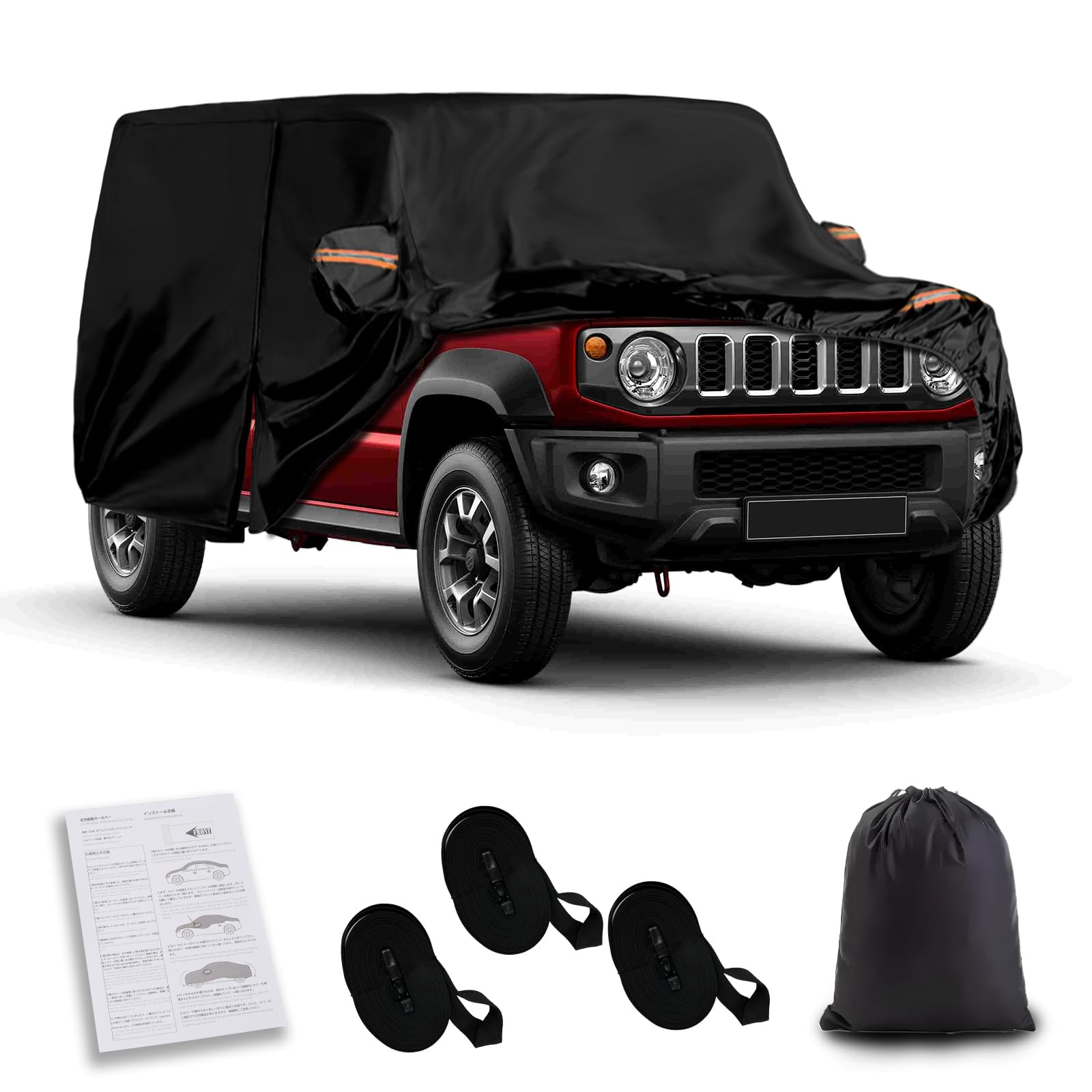 

Syncnika Car Cover for Suzuki Jimny Nomad UV and Windproof Rope for and Snow Black JC74, Waterproof, Fleece-Lined, Dustproof, Protection, Dust, Rain, чёрный