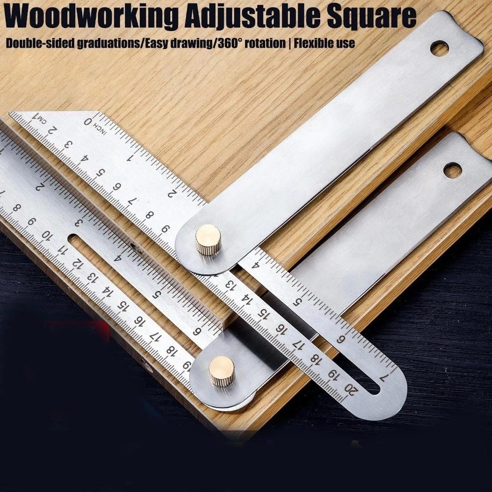 Stainless Steel Measuring Ruler Thickened Double Sided Scale Woodworking Ruler Multi-Scale Durable Construction Drawing Aid