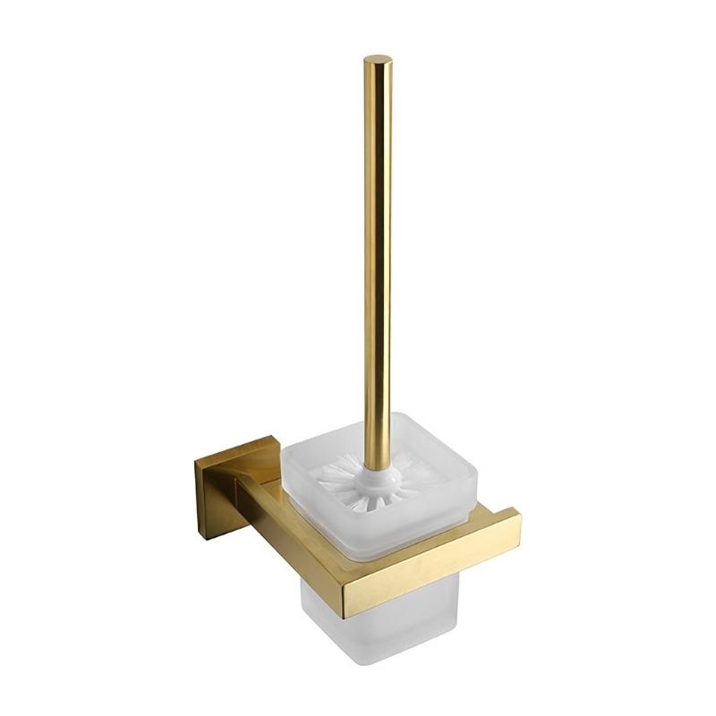 Corrosion Resistant Steel Square Toilet Brush with Dense Bristle Bathroom Sanitation Modern Aesthetic Comfortable Handle