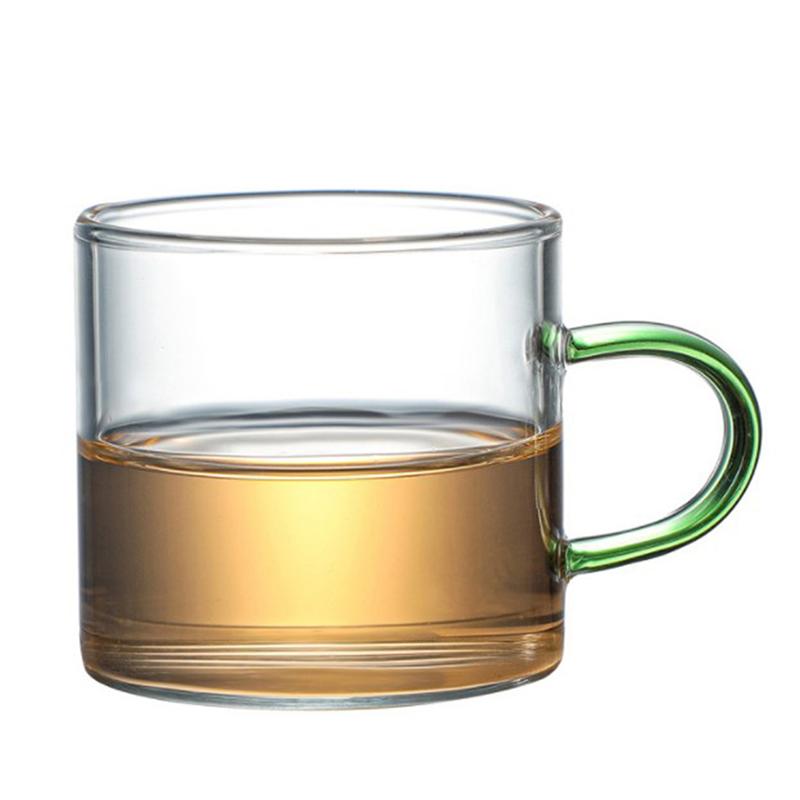 

80 мл чашка для чая из боросиликатного стекла с ручкой, прозрачная термостойкая пивная кружка, кофейная кружка, полезный напиток, кухонный инструмент 51-100ml
