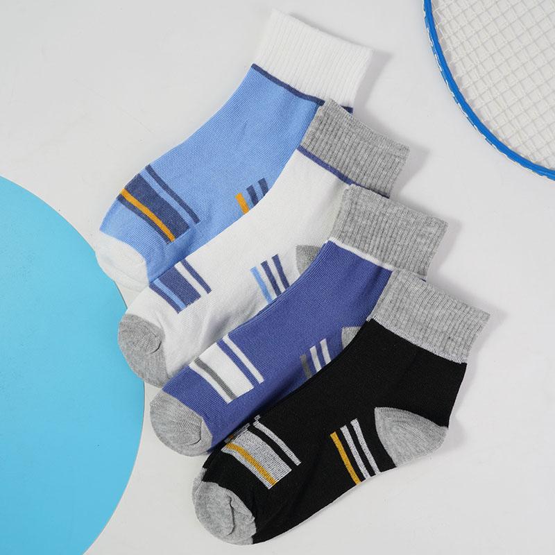 5 Pairs Men's Mid-calf Cotton Socks Sports Sweat-absorbent and Anti-odor Socks Color Matching Socks for Men