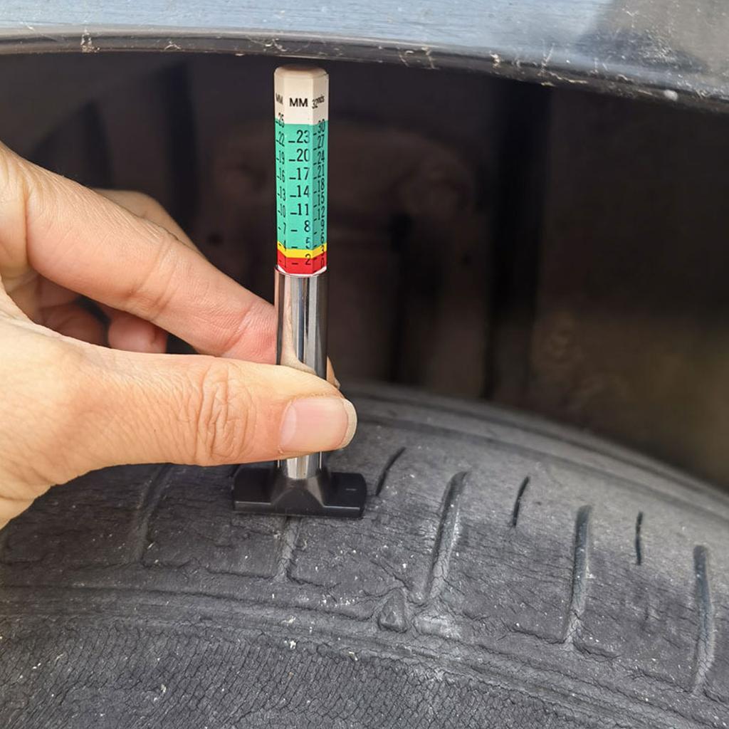 25mm Tyre Tread Depth Gauge Meter Auto Tire Wear Detection Measuring Tool Color Coded Car Tire Depth Gauge Tester Depth Tool