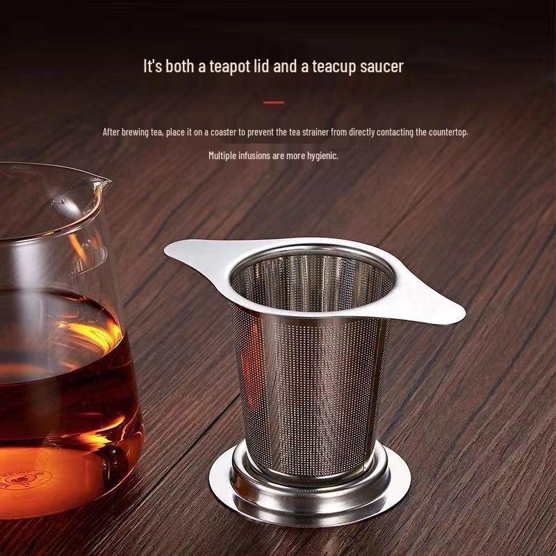 Stainless Steel Double-Ear Conical Tea Infuser & Strainer