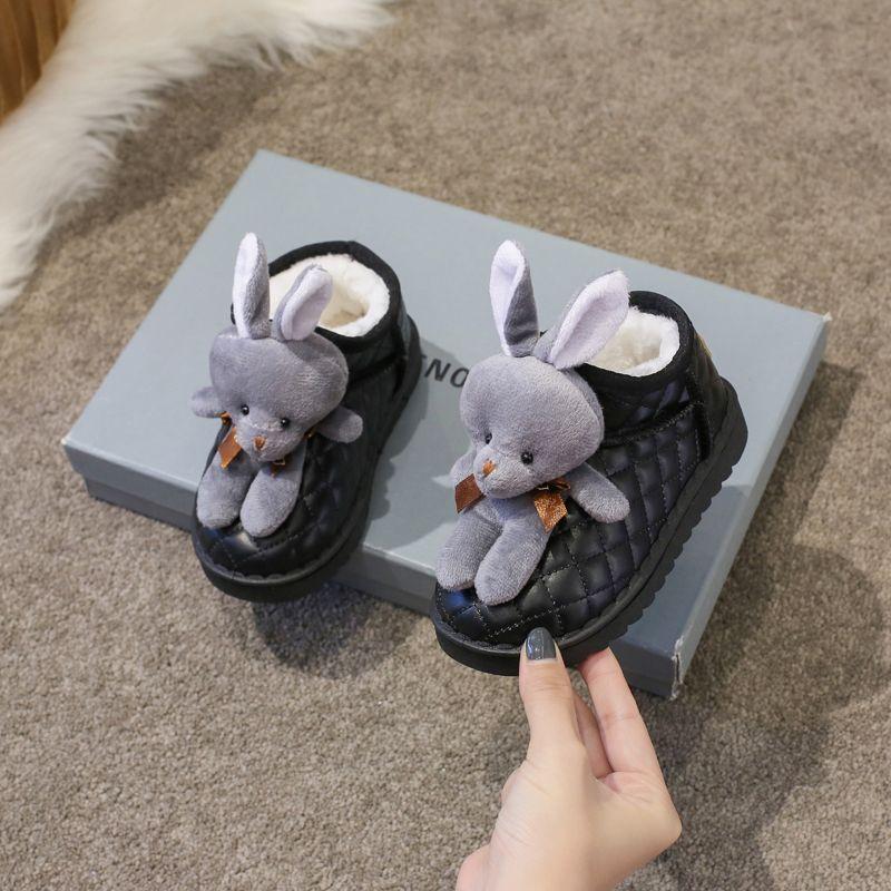 Cartoon Rabbit Children's Snow Boots Women Winter Boys Short Boots Plus Velvet Thick Baby Cotton Shoes Children's Shoes Women