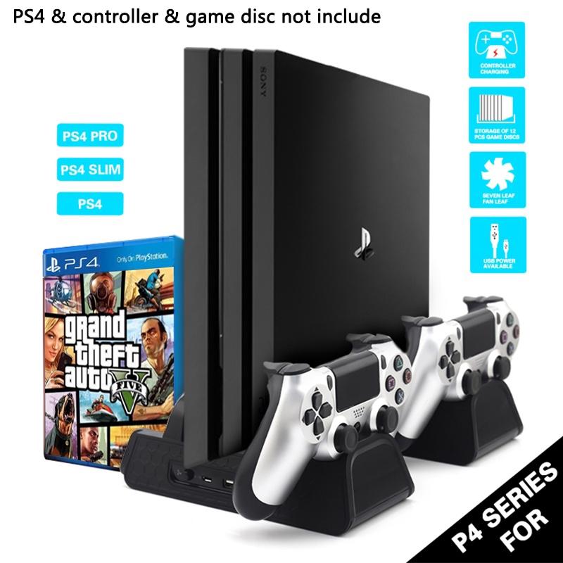 IN 1 for PS4/PS4 Slim/PS4 PRO Vertical Stand with Dual Controller Charger Games for Playstation 4 Cooling køb billigt — fri fragt, ærlige anmeldelser med billeder — Joom