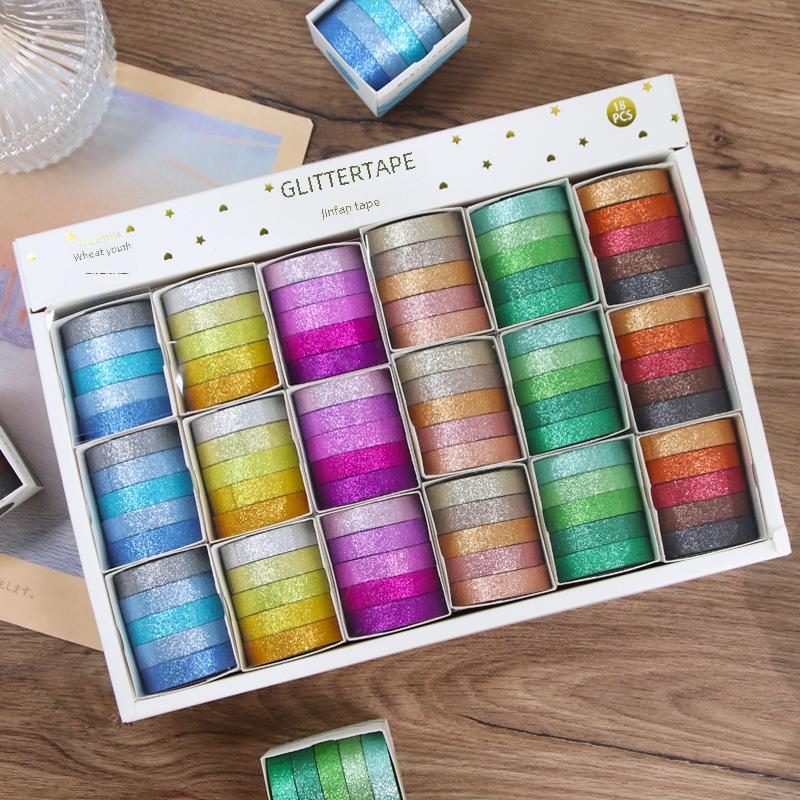 

Macaron Glitter Tape Set for Creative DIY Notebook Decoration