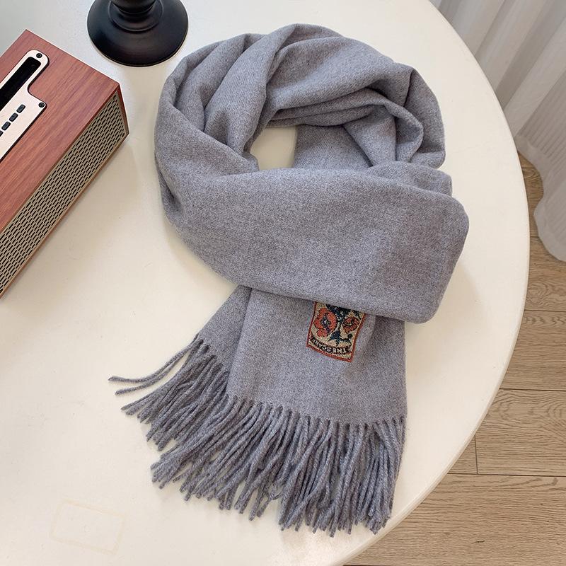 Autumn and Winter Warm Scarf for Women Korean Versatile Single Color Shawl Soft Solid Color Anti Cold Scarf
