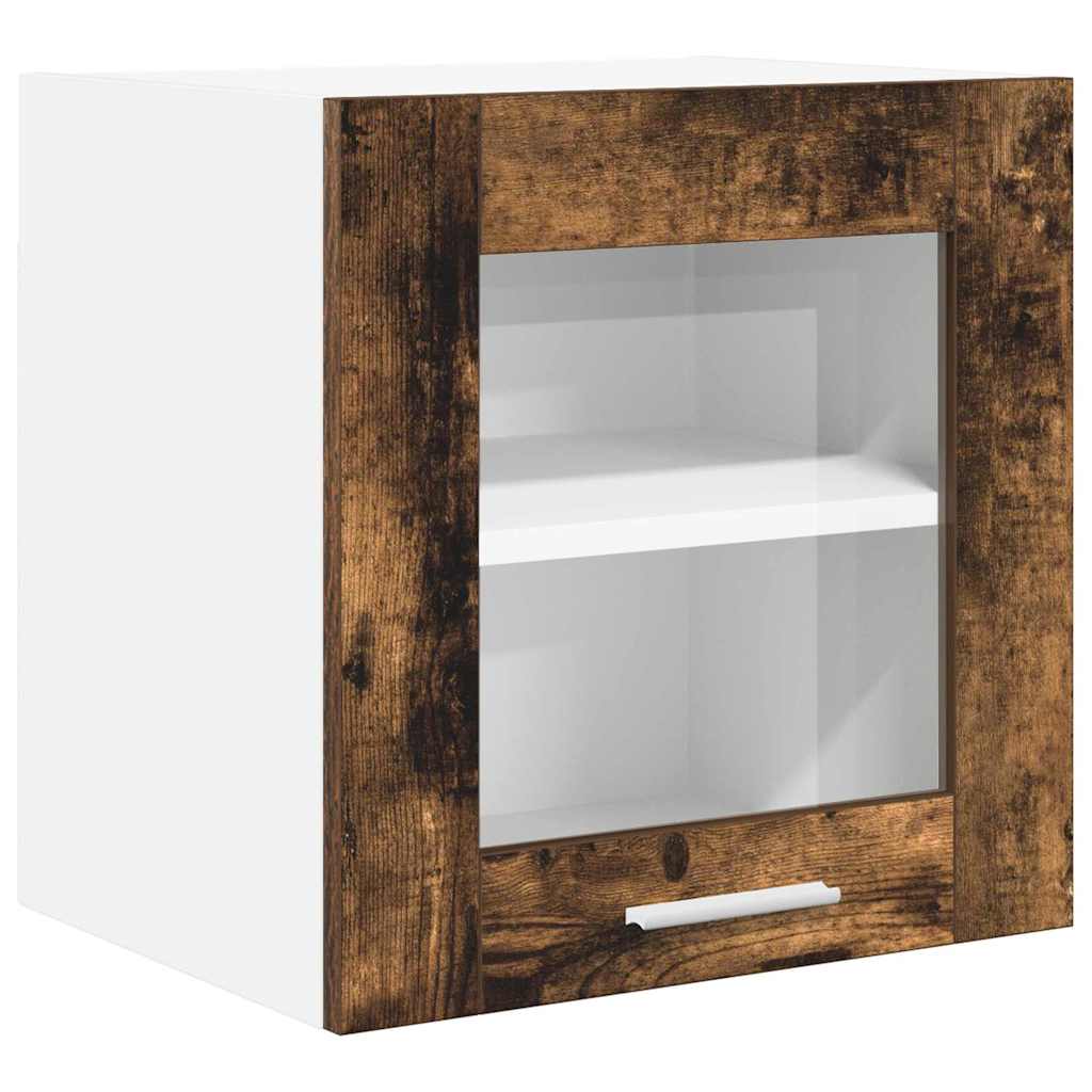 Wall Mounted Cabinet with Door 2 Pcs Smoked Oak 40 X 31 X 40 Cm