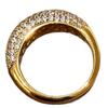 Retro Ancient Gold Full Diamond Row Diamond Ring Half Circle Gypsy Star Inlaid Light Luxury Simple High Sense Personalized Ring