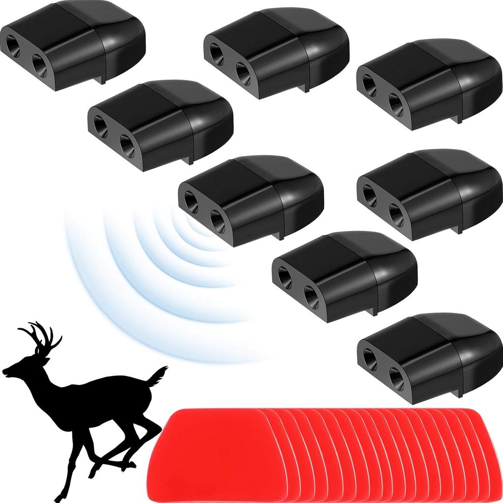 BBTO 8 Pieces Car Deer Warning Whistle Devices Dual Construction Deer Warning Whistle Devices Repellent Animal Alert Horn Equipments With 28 Pieces