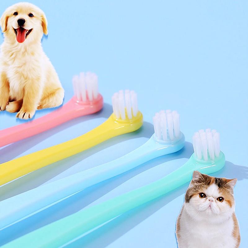 Dog Toothbrush 3pcs Small Round Head Pet Toothbrush Soft Hair Toothbrushes for Dog Teeth Cleaning Cat Toothbrushes Pet Products