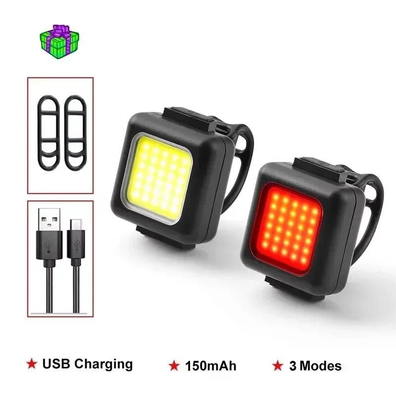 BUCKLOS Bike Light COB Front Rear Bicycle Lights LED Rechargeable Mountain Road Bicycle Lamp MTB Tail Light Cycling Flashlight 5
