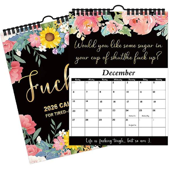 2026 Calendar for Women,Fuck It Calendar 2026,Tired Women Calendar,Funny party gift Home Office Wall Calendar - Funny Monthly Calendar Gift for