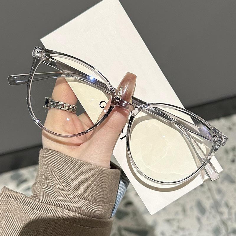 Large frame cat eye simple glasses frame new Internet celebrity college glasses frame can be equipped with myopia anti-blue flat