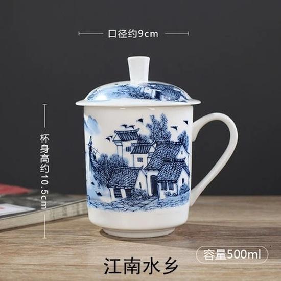 ReadStar China Jingdezhen 500ml Ceramic Tea Cup Bone Ceramic Cup With Lid Drink Cup Household Office Conference Cup 24 Designs