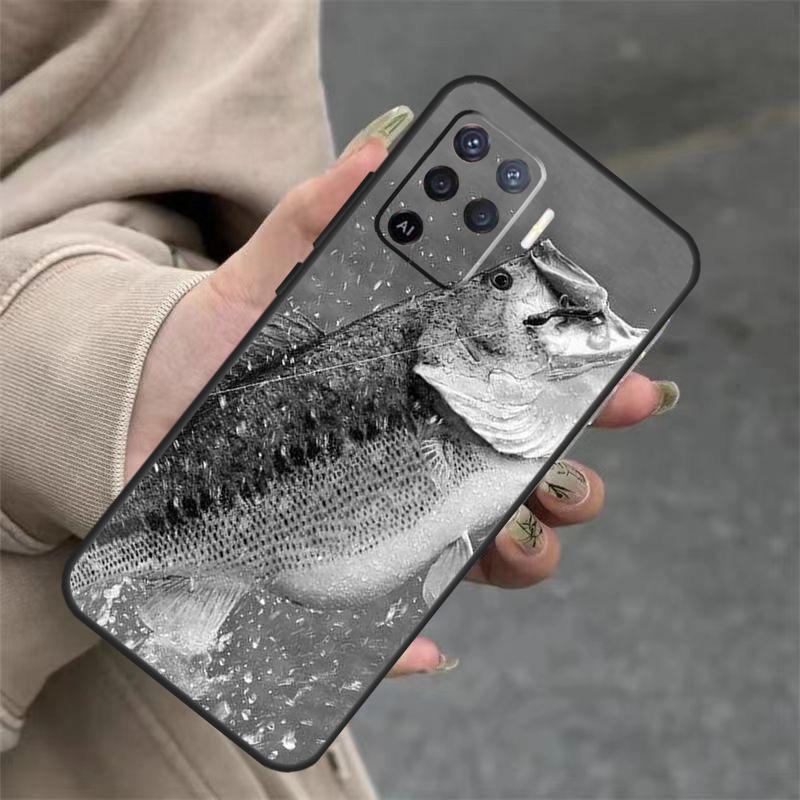 Bass Fishing Case For OPPO A96 A76 A16 A98 A78 A58 A5 A9 A15 A17 A77 A52 A72 A53S A57S A54 A74 A94 Cover