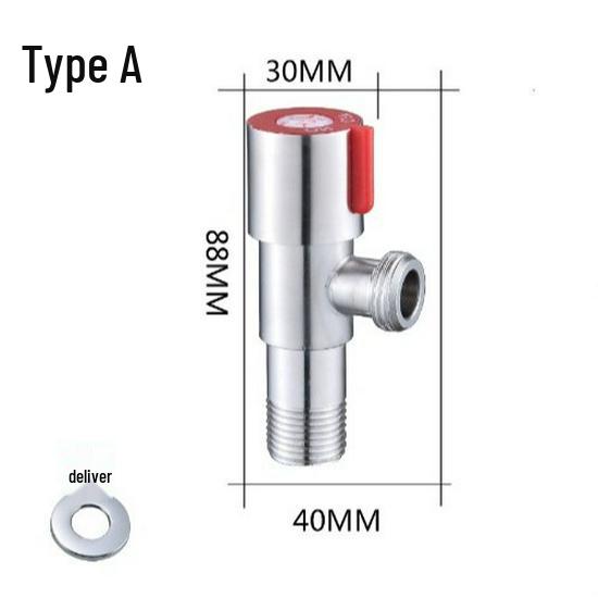 304 Stainless Steel Explosion-Proof Angle Valve for Hot/Cold Water - Kitchen, Bathroom, Toilet
