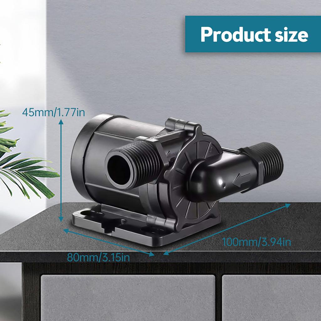Submersible Water Pump DC 12V 180 Degrees Low Noise Mini Immersion Pump 12m Lift Brushless Motor 700L/H Boost Water Pump for Desktop Dishwasher