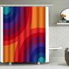 Bathroom Shower Curtain Modern Abstract Wave Pattern Waterproof Fabric Decor Liner