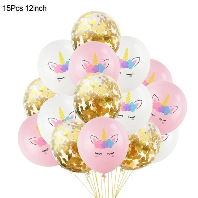 New 1Set Rainbow Unicorn Balloon 32 inch Number Foil Balloons 1st Kids Unicorn Theme Birthday Party Decorations Baby Shower Glob