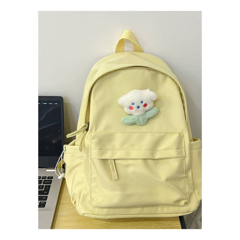 

Solidcolor Minimalist Backpack Students Middle Schoolers Laptop Bag Unisex Gift Style E