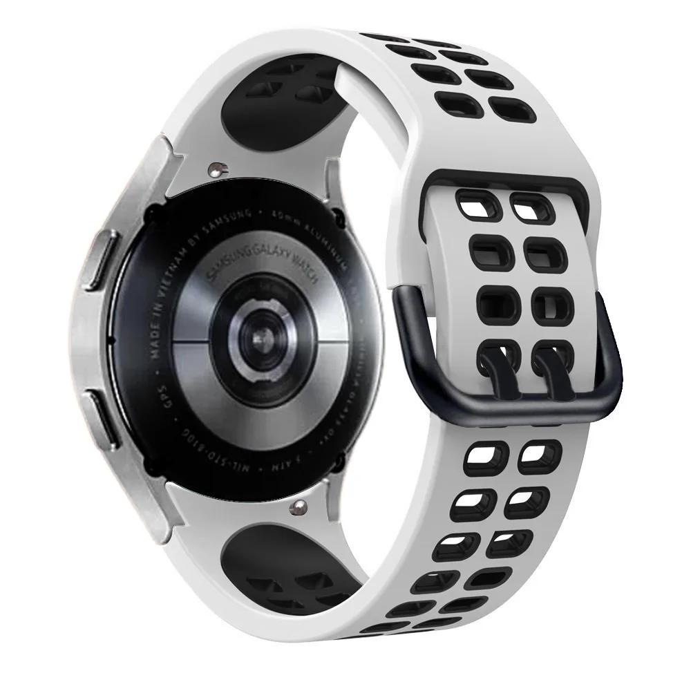 No Gap Silicone Strap for Samsung Galaxy Watch 7/6/5/4 44mm 40mm 5 Pro 45mm Two-Color Wristband Watch 6 4 Classic 47mm 43mm Band