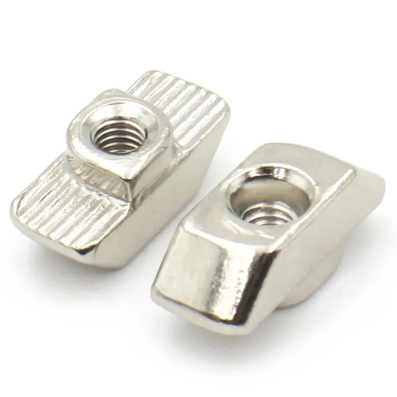 10-50pcs Nickel Plated M3 M4 M5 M6 M8 Slot T-nut Sliding T Nut Hammer Drop In Nut Fasten Connector For Aluminum Extrusion