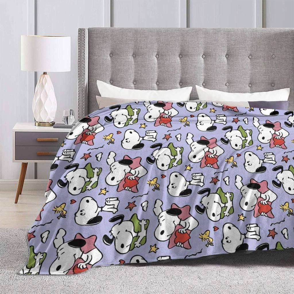 Snoopys Woodstock Blanket Cartoon Flannel Throw Blankets Summer Air Conditioning Decoration Soft Warm Bedsprea,