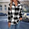 European & American Style Plaid Woolen Coat - Autumn/Winter Loose Long Sleeve Cardigan
