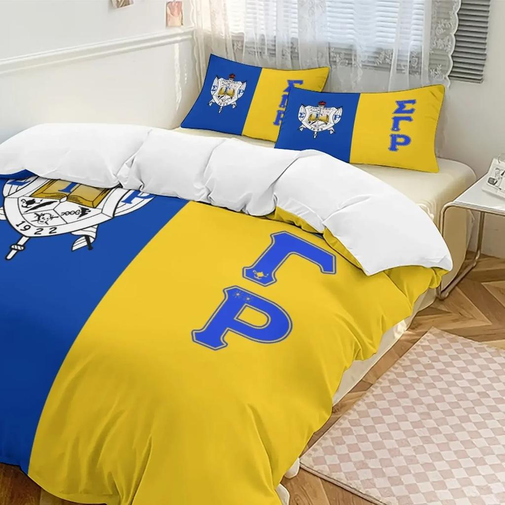 Sigma Sorority Gamma Rho Bedding Set Sgr Duvet Cover Bedroom Comforter Single Twin King Size Quilt Cover Home Textile