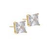 European & American Style Square Copper Zircon Stud Earrings