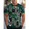 Men's 3D Adult T-shirt Short-sleeved Computer Version Graphic Print T-shirt, Summer Trend